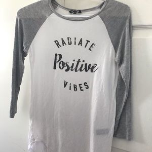 Grey sleeved and white shirt